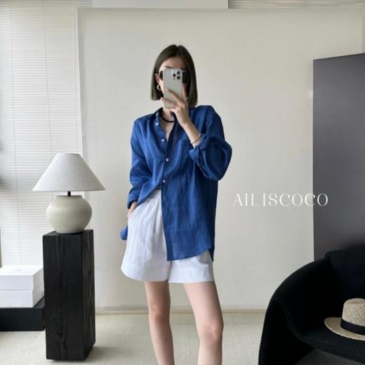 【法式翻领棉麻衬衫】版型松弛有度 精选优质面料 时髦百搭 通勤刷街均可 商品图8