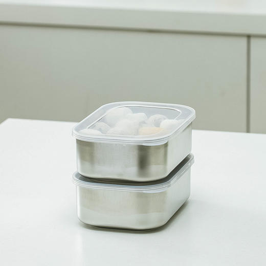 日本进口下村备菜盒304不锈钢保鲜盒2个装 商品图5
