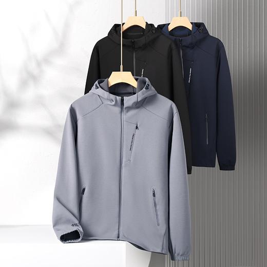 【新款DK】大依优型大码男装立领夹克加肥加大休闲夹克胖子宽松弹力运动外套上衣 商品图0