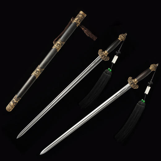 雌雄鸳鸯双剑 太极双剑 武术双剑 龙泉沈广隆剑铺宝剑 收藏镇宅宝剑 sgl-8018未开刃 商品图2