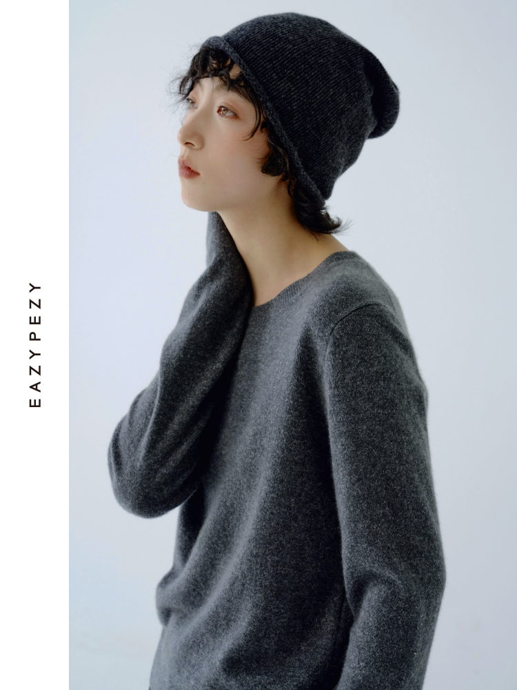 EAZYPEZY 2024AW 赫敏合身圆领羊绒衫