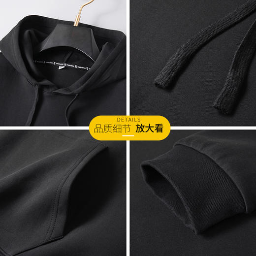 【新款DK】大依优型大码男装连帽卫衣长袖T恤加肥加大胖子上衣男士打底T恤休闲帽衫 商品图3