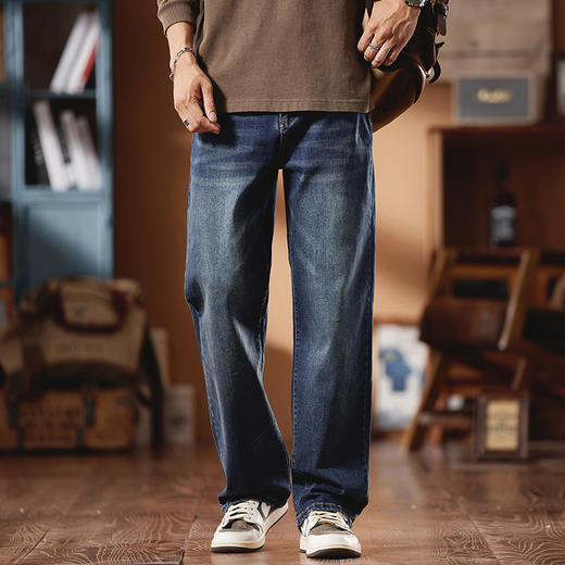 【新款DQ】大依优型大码直筒牛仔裤长裤男舒适休闲简约百搭加肥加大男装潮款 商品图0