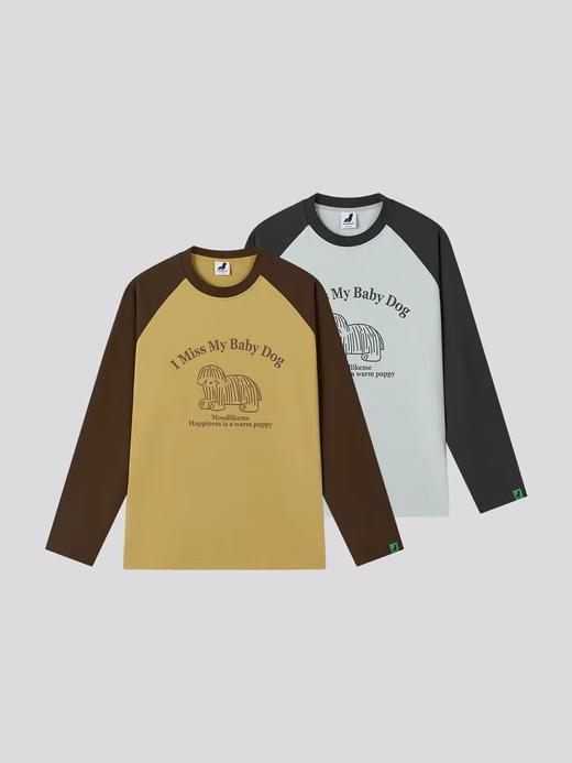 Mood Like Me/MTX2445/线条小狗插肩袖 磨毛长袖T恤 商品图3