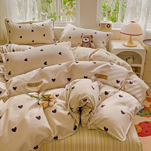 12种花色可选  【zara home风同款怦然心动轻磨毛四件套】 商品图4