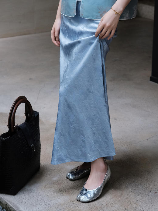 盛唐婧 |桑蕾中式国风丝毛半身裙 商品图1