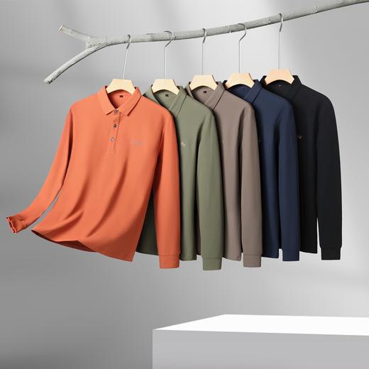 【100%棉】【新款DK】大依优型大码长袖Polo衫翻领纯棉男士加肥加大休闲大码男装宽松长袖体恤上衣 商品图3