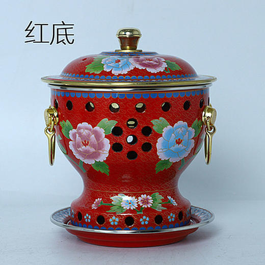 【推荐】鼎铜匠人景泰蓝珐琅纯铜单人火锅 （五色可选） 商品图4