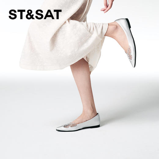 星期六闪钻蝴蝶尖头平底单鞋SSC3111275 商品图4