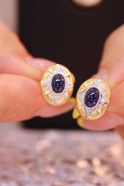 1.345ct 蓝宝石耳钉 商品图0