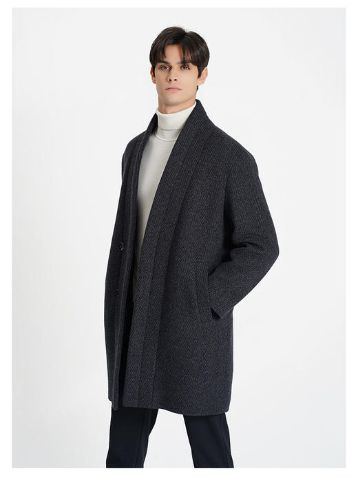 callisto藏青色绵羊毛大衣 商品图2