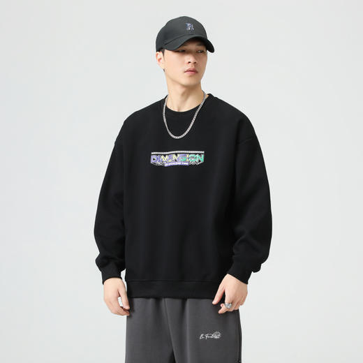 【Q】【新款DQ】大依优型大码圆领卫衣男宽松休闲上衣胖子加肥加大男士潮流 商品图3