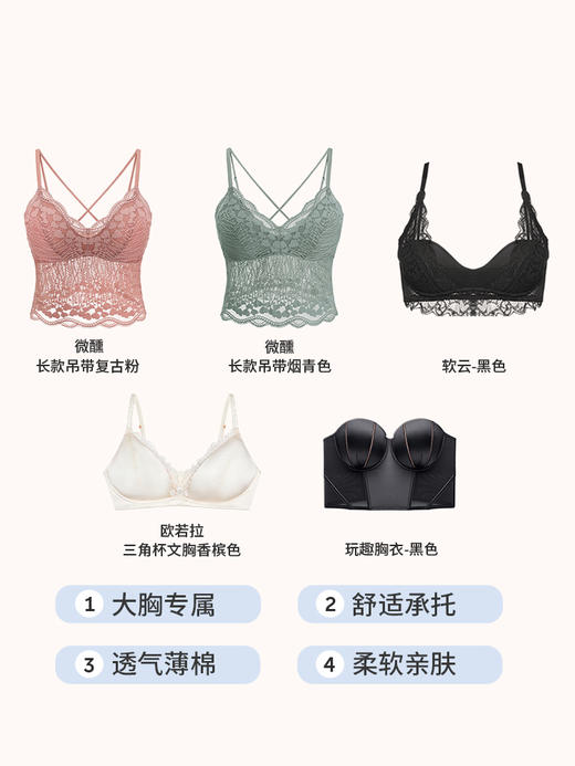 【断码清仓】奶糖派大码内衣蕾丝透气文胸可外穿内衣女【非质量问题不退不换】 商品图2