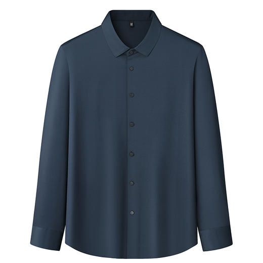 【新款DWP】大依优型大码弹力长袖衬衫翻领男装加肥加大体恤大号上衣胖子商务休闲 商品图2