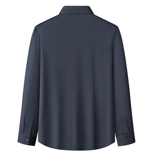 【新款DWP】大依优型大码弹力长袖衬衫翻领男装加肥加大体恤大号上衣胖子商务休闲 商品图3