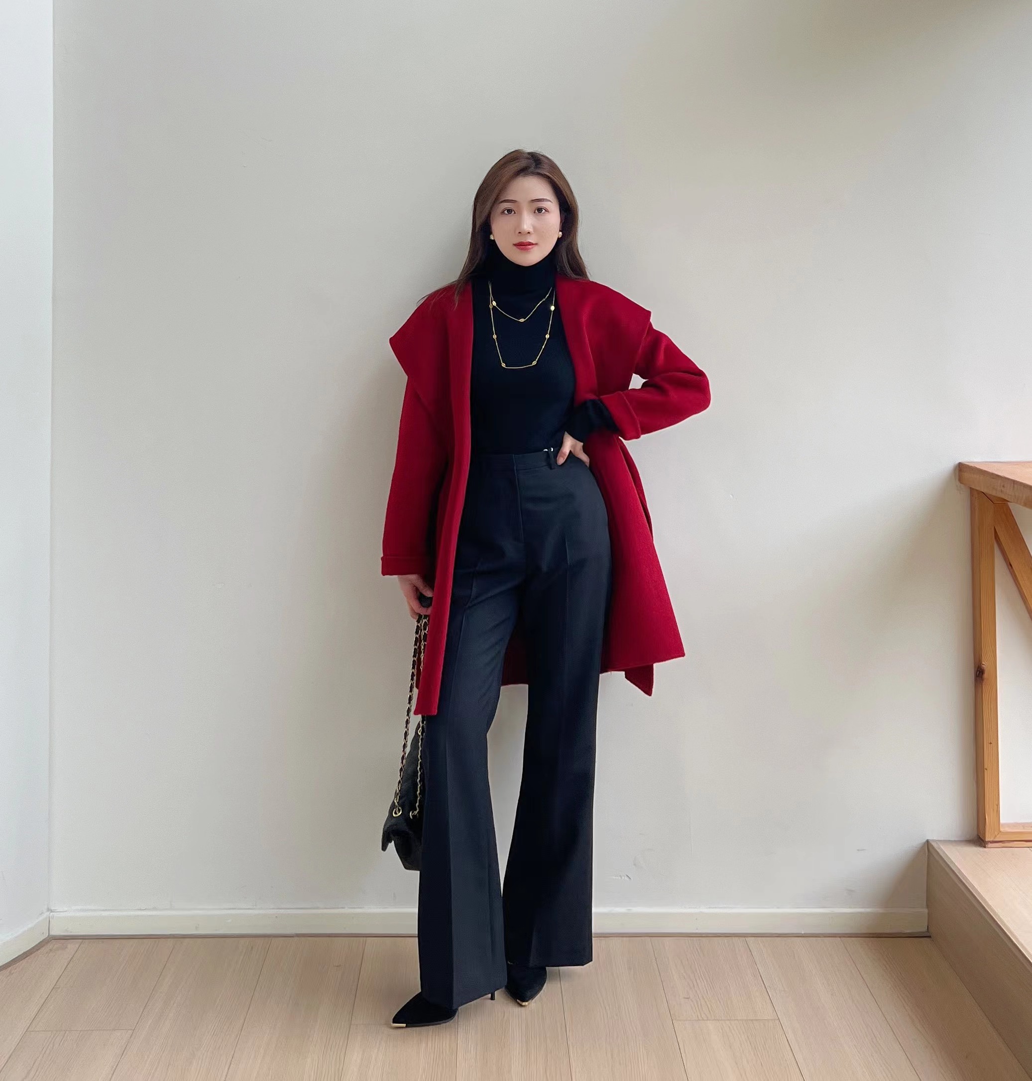 ⁵3个工作日发货：清仓159元【中长款连帽羊毛大衣】腰带无纽扣款 原3999元 【AL3319】YY05-QTT-YTHP