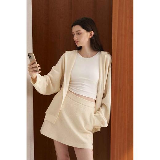 MAISON CECILE四色/颗粒感羊毛A字显比例半身裙 商品图0