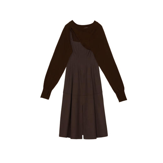 谜底两件套连衣裙2024秋新品复古风吊带中长裙+毛衣罩衫243ML1057 商品图4