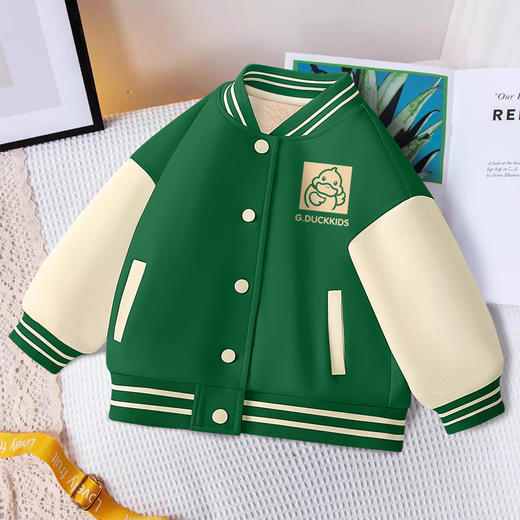 小黄鸭儿童外套2024年秋冬款加绒立领棒球服中小童夹克衫洋气潮牌 商品图6