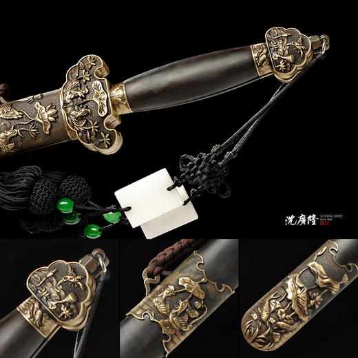 雌雄鸳鸯双剑 太极双剑 武术双剑 龙泉沈广隆剑铺宝剑 收藏镇宅宝剑 sgl-8018未开刃 商品图3