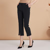 EITIE爱特爱弹性修身显瘦微喇开叉黑色百搭铅笔裤秋季新款C2405402 商品缩略图2