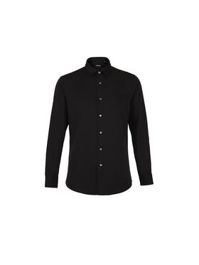 callisto黑色桑蚕丝混纺长袖衬衫