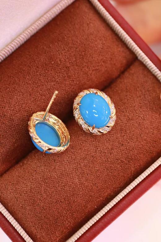 4.62ct 松绿石耳钉 商品图1