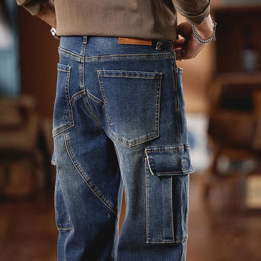 【新款DQ】大依优型大码阔腿工装牛仔裤长裤男舒适休闲简约百搭加肥加大男装潮款 商品图4