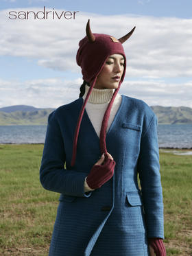 青海果洛牦牛绒 羊绒牛角帽SJF96P626N