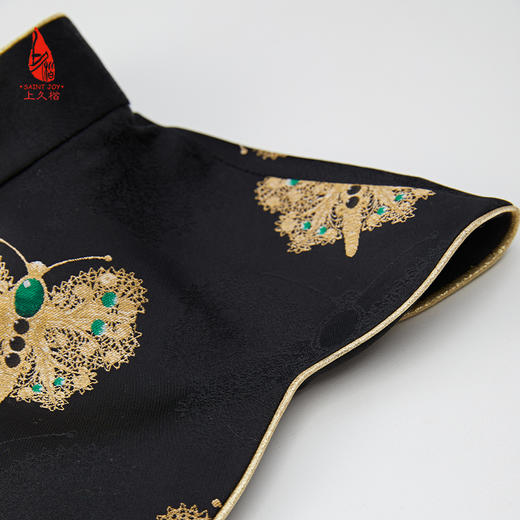 SAINTJOY/上久楷 女式宋锦云肩   中国风 复古 黑金蝴蝶 CY1064207001 商品图1