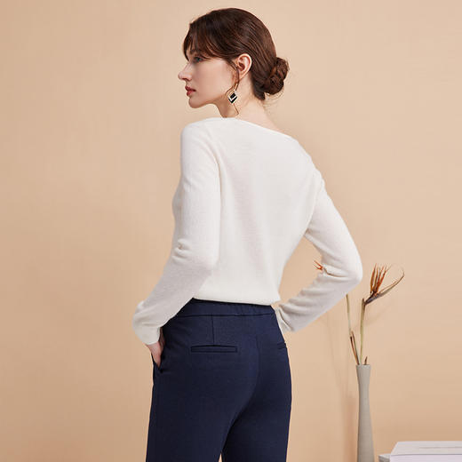 EITIE爱特爱秋季新款羊毛羊绒舒适保暖打底百搭针织衫D2401409 商品图13