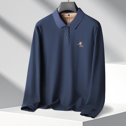 【新款DK】大依优型大码长袖Polo衫翻领男士加肥加大休闲大码男装宽松长袖体恤上衣 商品图1