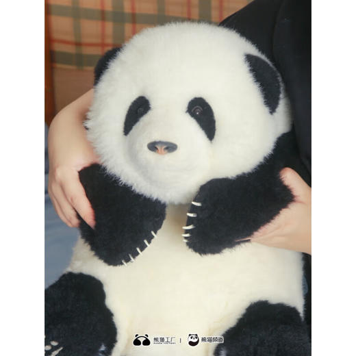 熊猫工厂 仿真熊猫玩偶 5月龄 和花 花花公仔仿真熊猫玩偶送女友情人节礼物可爱儿童毛绒玩具长35*宽35*高38 商品图3