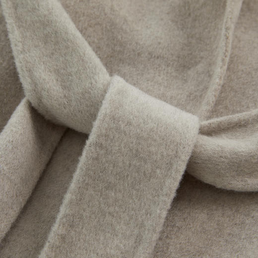 谜底长款毛呢大衣女2024秋款通勤风气质平驳领呢子外套243MD1084 商品图3