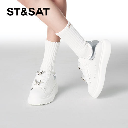星期六闪烁蝴蝶厚底小白鞋SSC3112072 商品图2