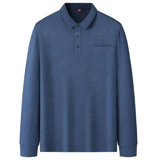 【新款DWP】大依优型大码长袖Polo衫翻领男装加肥加大体恤大号上衣胖子 商品图1