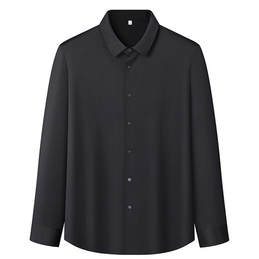 【新款DWP】大依优型大码弹力长袖衬衫翻领男装加肥加大体恤大号上衣胖子商务休闲 商品图3