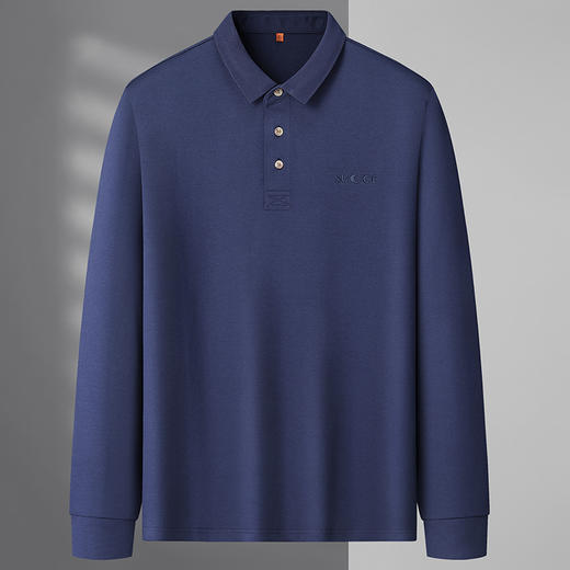 【新款DWP】大依优型大码长袖Polo衫翻领男装加肥加大体恤大号上衣胖子 商品图0