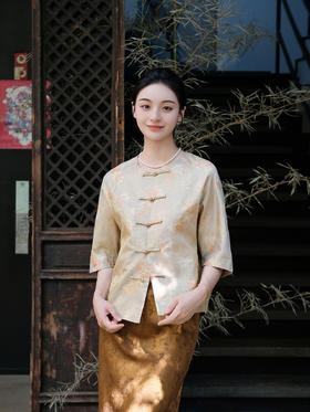 盛唐婧 |真丝异色罗梅花三弄上衣
