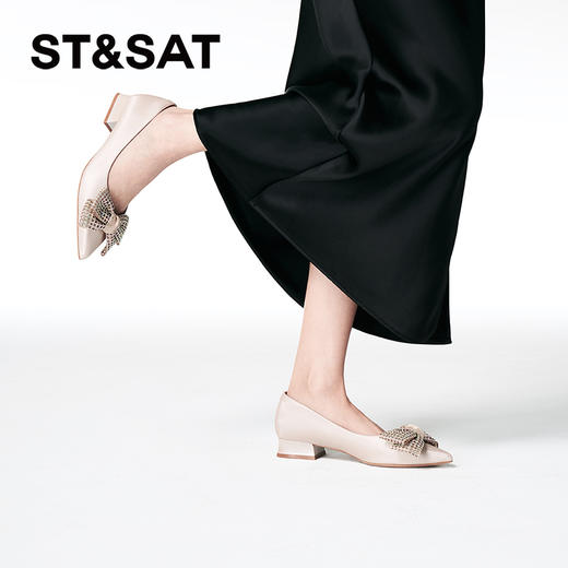 星期六优雅精致蝴蝶结低跟单鞋SSC3111316 商品图3