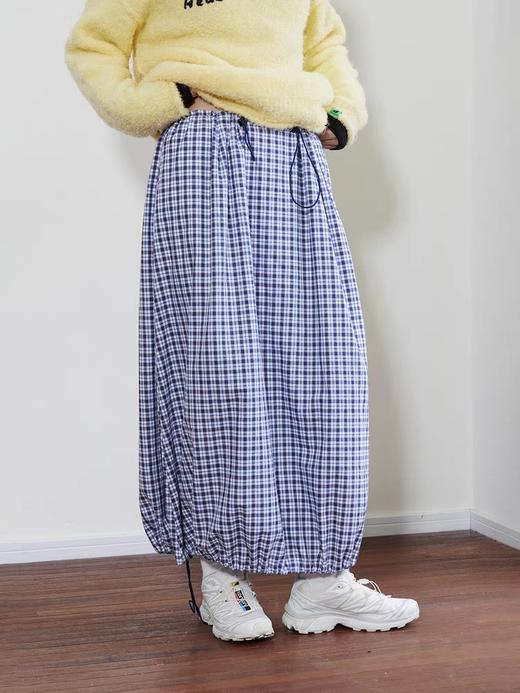 Mood Like Me/MQZ2406/全棉格纹可调节抽绳半身裙 商品图1