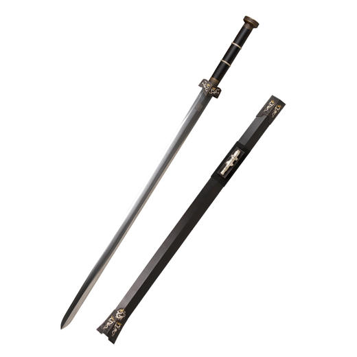 龙鸣战剑 汉剑 唐剑 龙泉沈广隆 宝剑 手工一体刀剑 硬剑  未开刃 商品图4