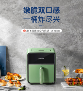 摩飞电器（13551）空气炸锅家用全自动大容量可视炉灯不用翻面蒸汽嫩烤一体空气炸烤箱 不沾易洗MR8101