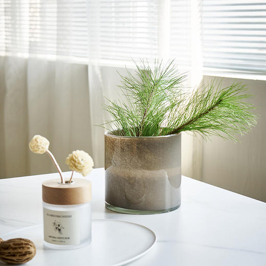 北欧简约渐变竖纹直筒蜡杯餐桌客厅软装家居水培郁金香玻璃杯花瓶 商品图9