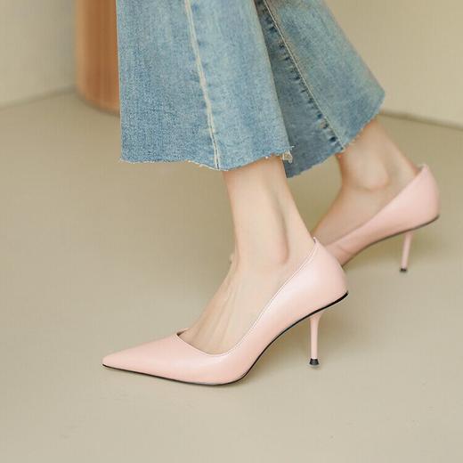 【预售5天】春秋季新款单鞋尖头细跟性感一脚蹬浅口职业高跟鞋百搭时尚单鞋MGCJ&8257A 商品图1