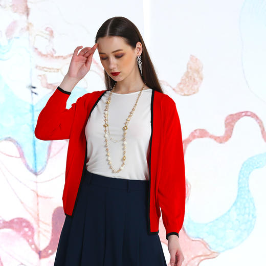 1E6013--胭脂、祖母绿色针织衫--云髻峨峨--《LSF》 商品图0