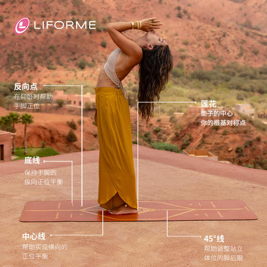 LIFORME瑜伽垫｜魅之赤陶 Tantalizing Terracotta 天然橡胶吸汗防滑体位线 商品图1