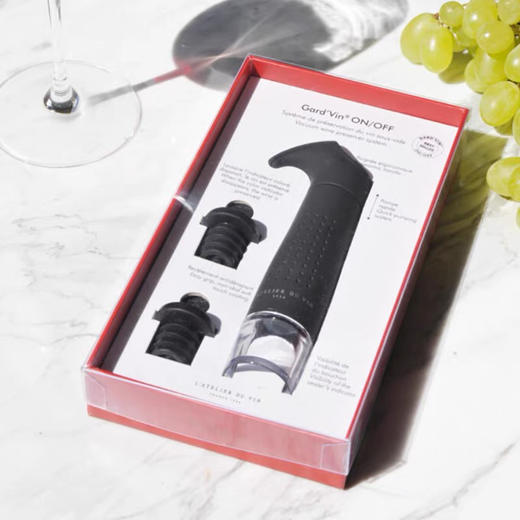 法国L'Atelier du Vin红酒塞抽真空瓶塞密封家用葡萄酒抽气泵套装 商品图4