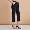 EITIE爱特爱弹性修身显瘦微喇开叉黑色百搭铅笔裤秋季新款C2405402 商品缩略图3