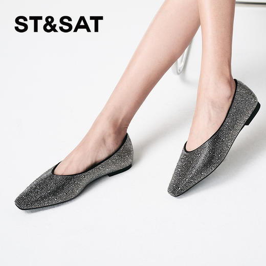 星期六闪钻小方头平底单鞋SSC3111219 商品图3